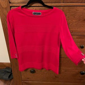 Karen Scott Red 3/4 Sleeve Sweater (M)